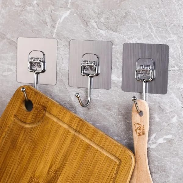 Large Adhesive Hooks for Hanging Heavy Duty Wall Hooks PVC Pack of 5 High Quality