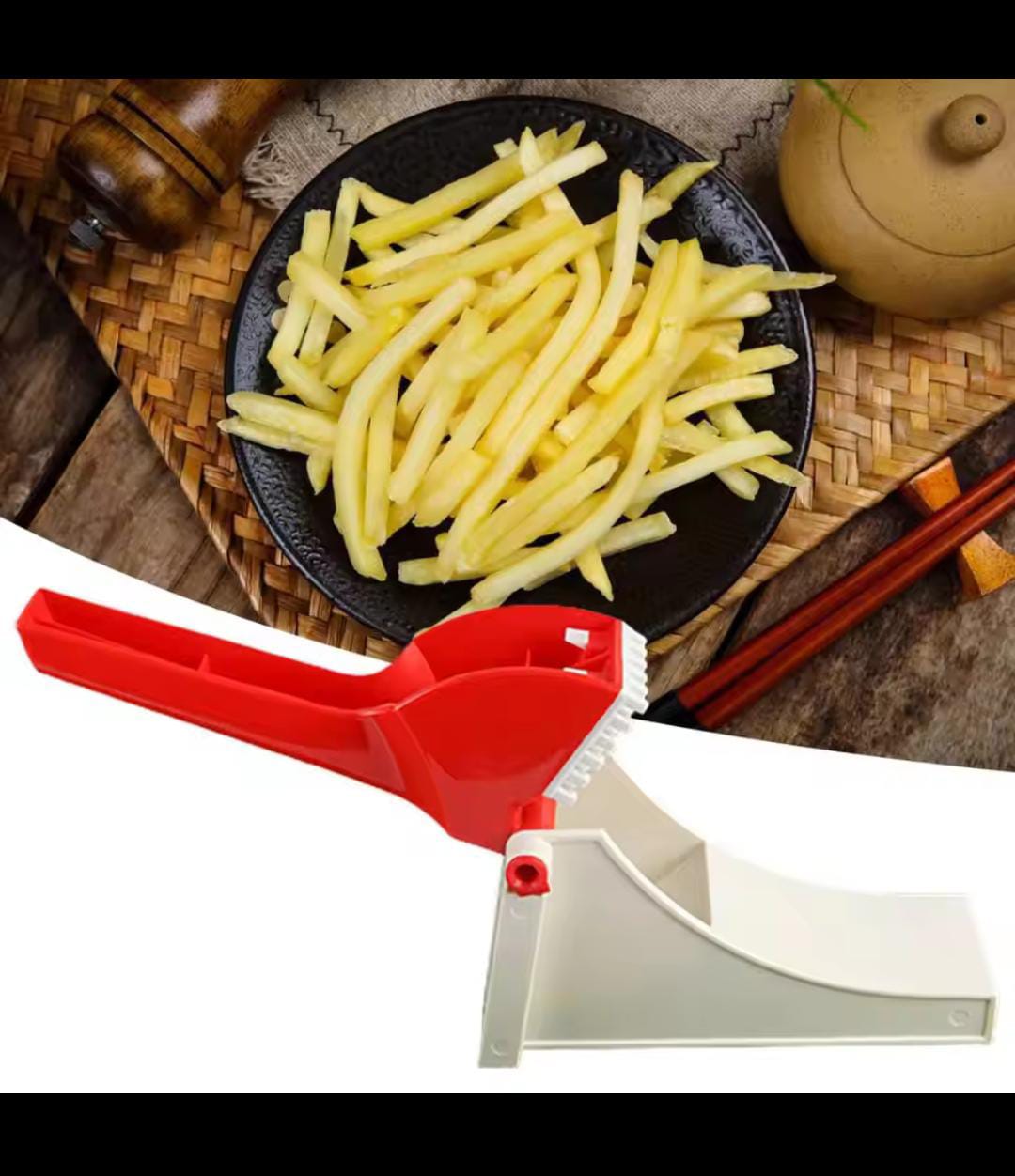 French Fries Cutter Comfortable Grip Potato Cutter Labor,Saving Widely Use Manual Vegetable Cutter Cucumber Slicing Chopper
