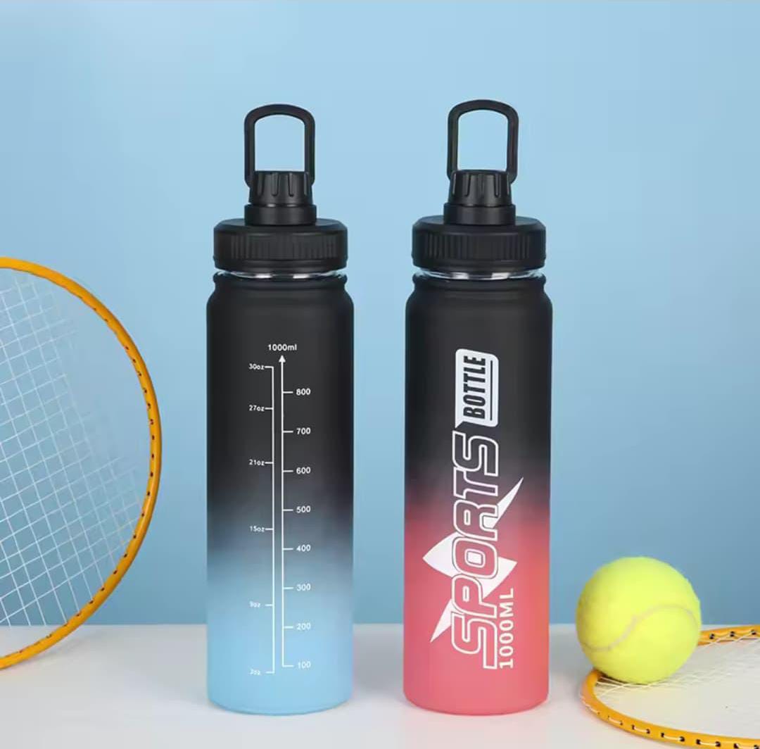 1000ml New Work Hard Play Hard Water bottle with sipper and straw options High Quality food grade material