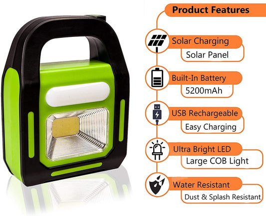 Rechargeable – Outdoor Solar Camping Light – Waterproof Led Portable Light Usb Rechargeable For Emergencies, Power Failure, Travel