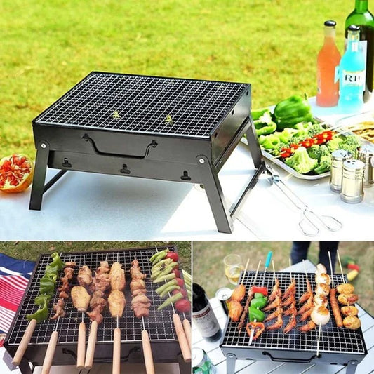 Portable & Foldable BBQ Grill With Tray (Size 36*28cm)